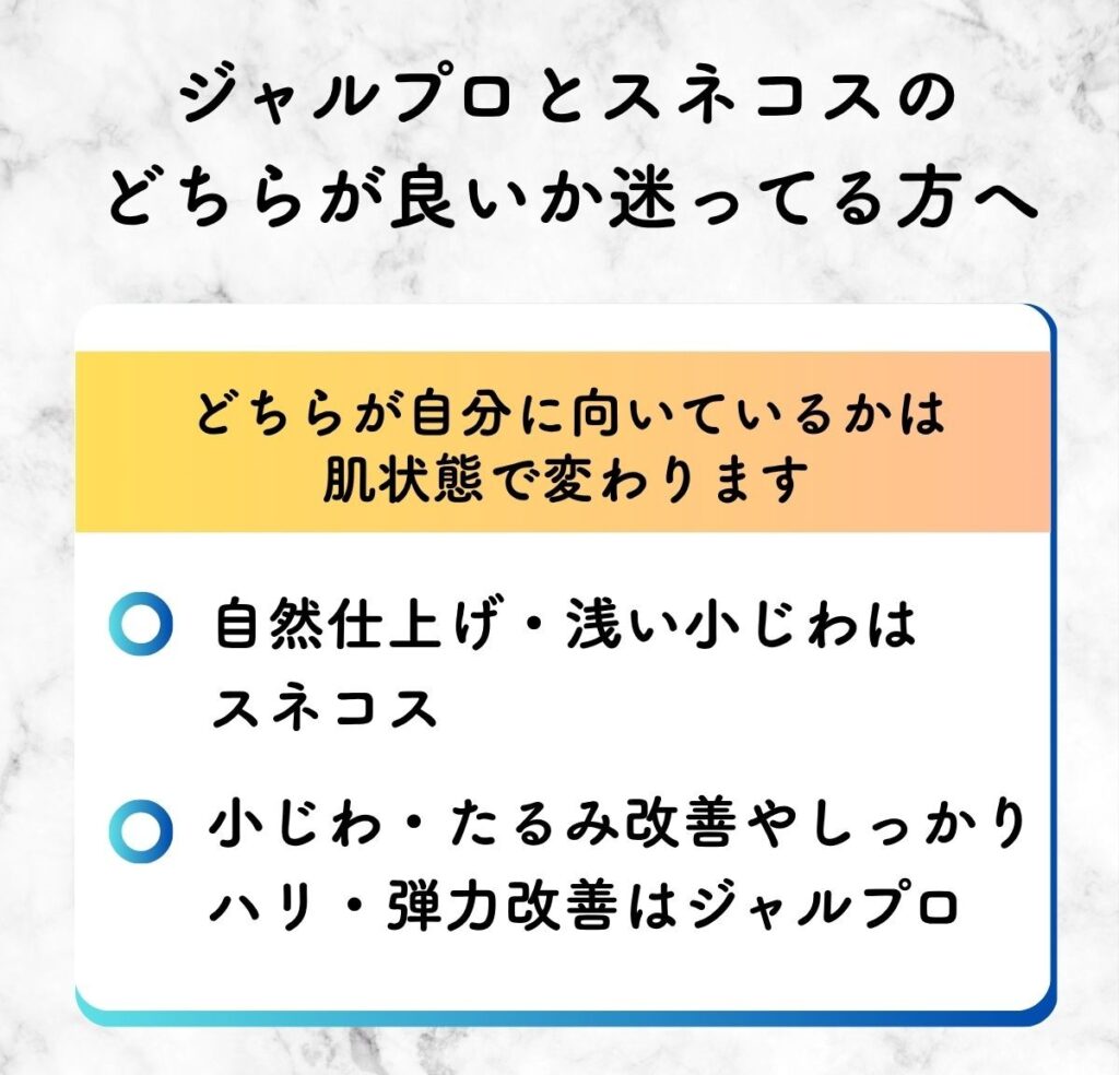 ジャルプロ スネコス 違い