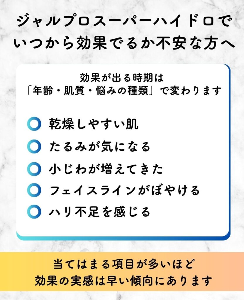 ジャルプロ スーパーハイドロ 効果 いつから