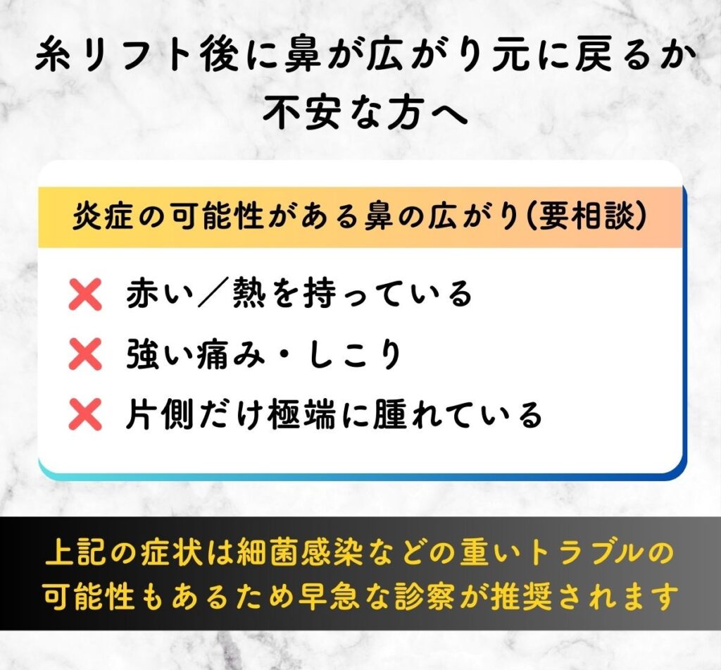 糸リフト 鼻広がる