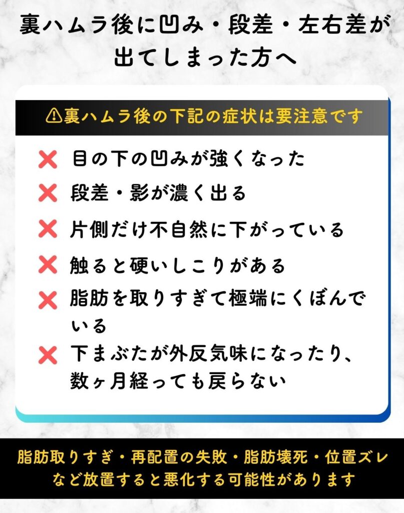 裏ハムラ 脂肪注入 失敗