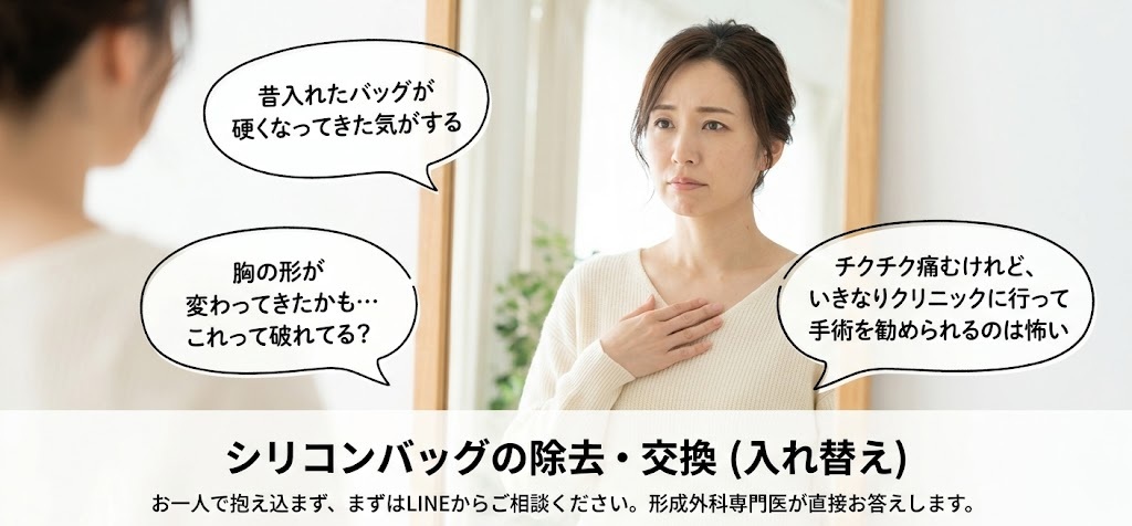 シリコンバッグ破損による除去・交換