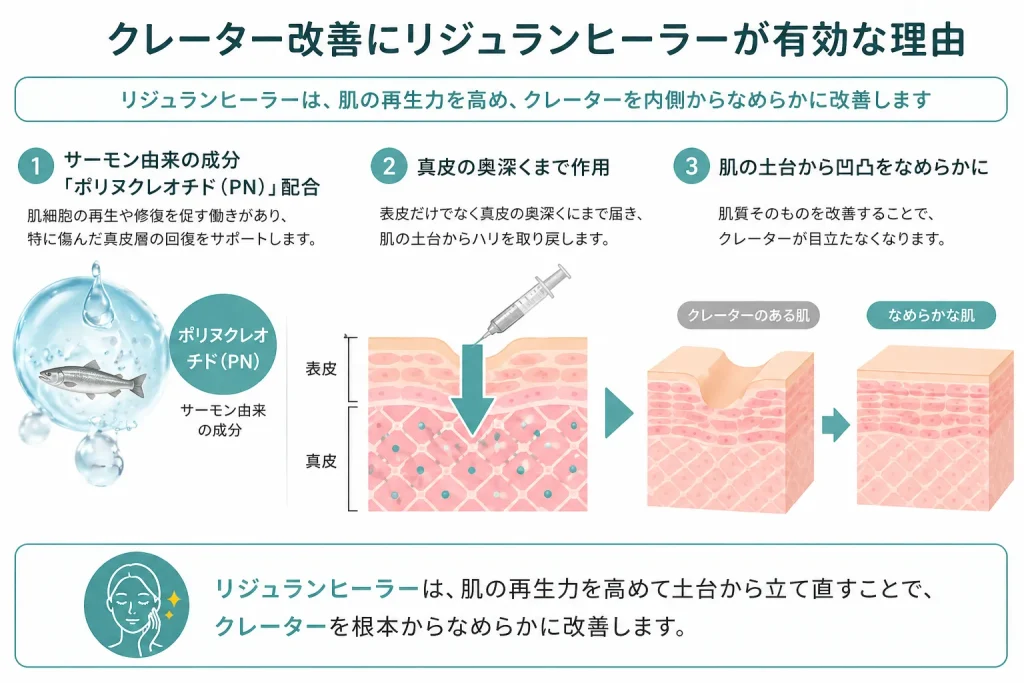 クレーター肌の改善にリジュランヒーラーが有効な理由